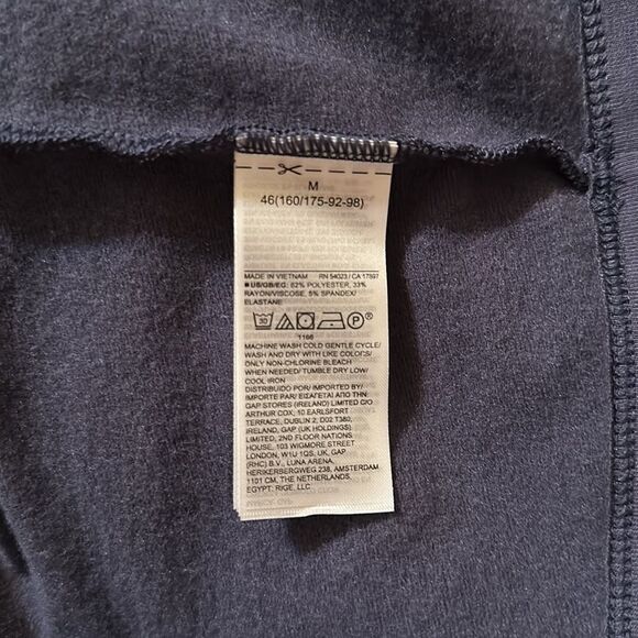 GAP M Indigo Crew French Terry Cloth Inner Athletic Crop Sweatshirt - Picture 10 of 11